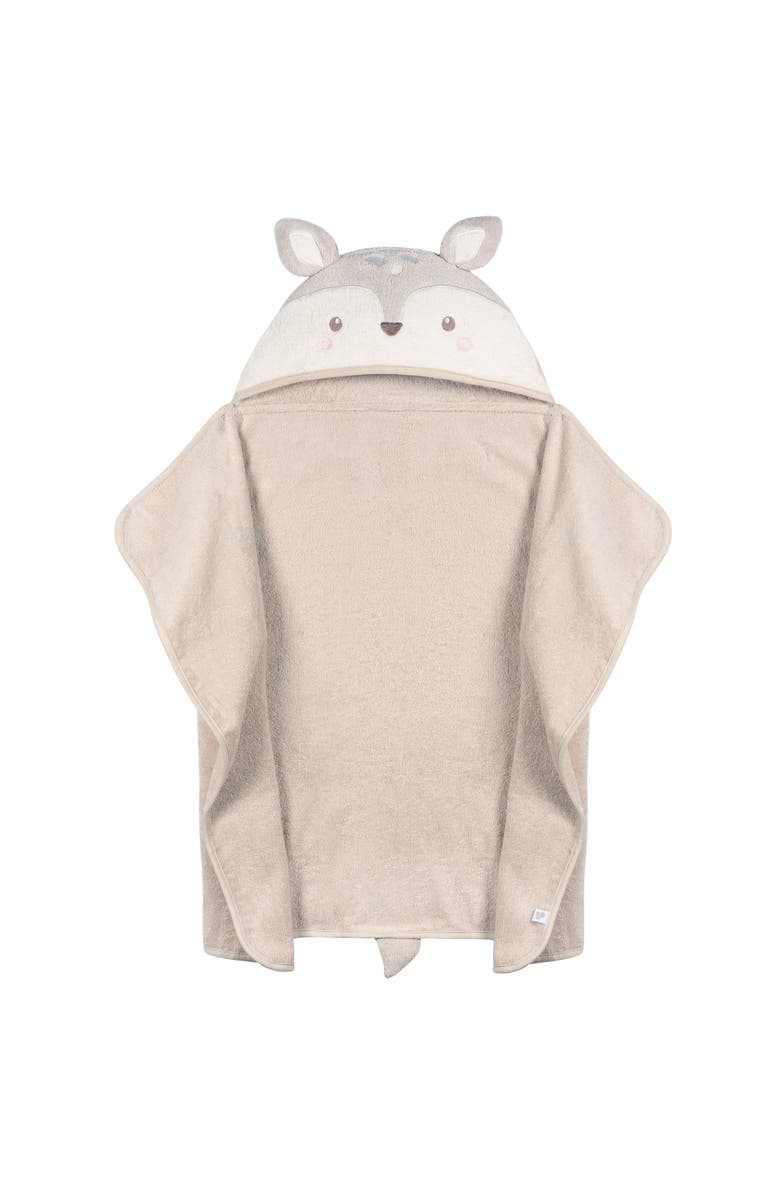 Just Born Tan Deer Character Hooded Towel, Main, color, Deer
