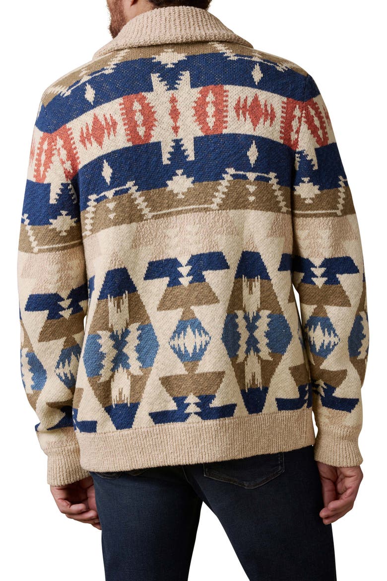 ThunderVoice Eagle Cardigan, Alternate, color, SAND FOUR EAGLES