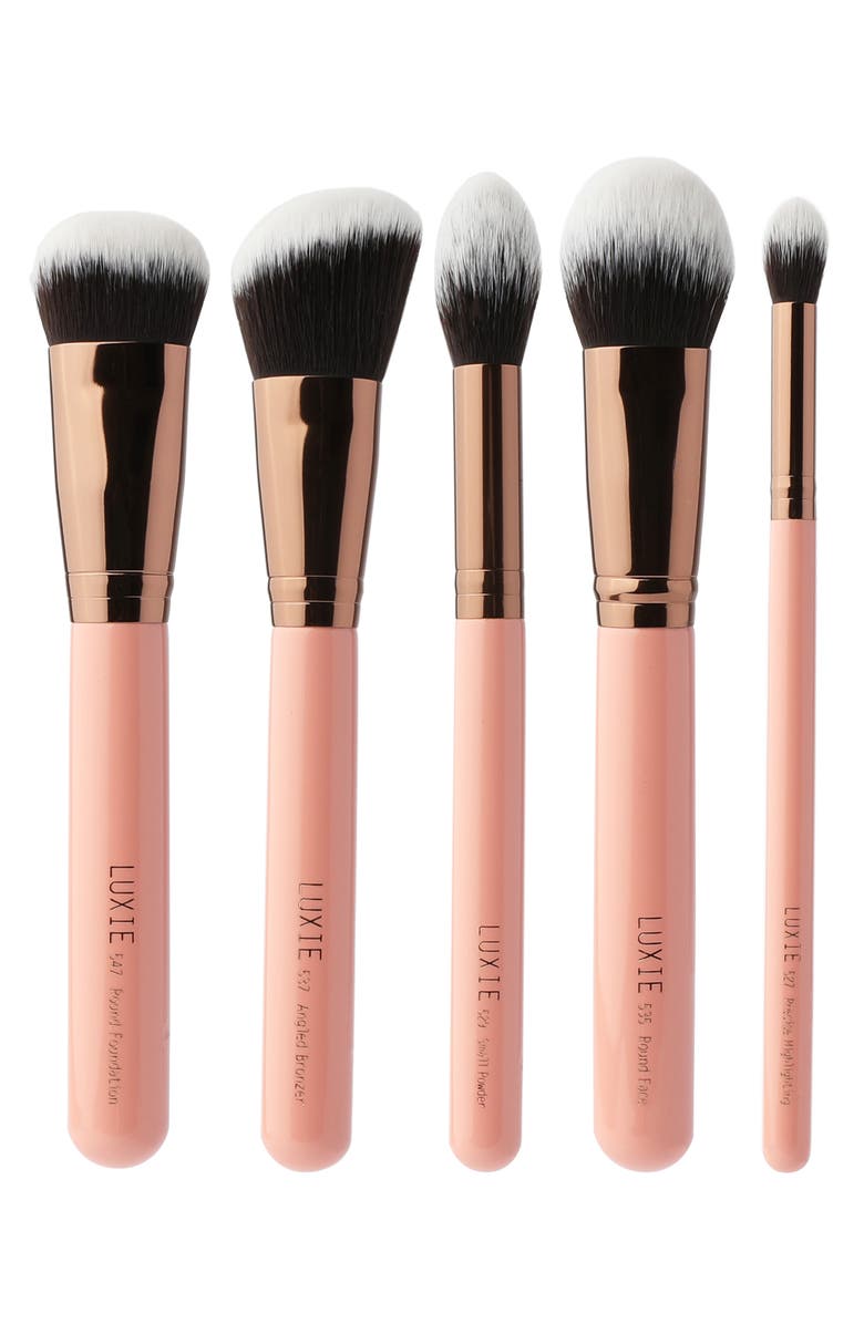 Luxie Rose Gold Pro Complexion Brush Set-$116 Value, Main, color, 