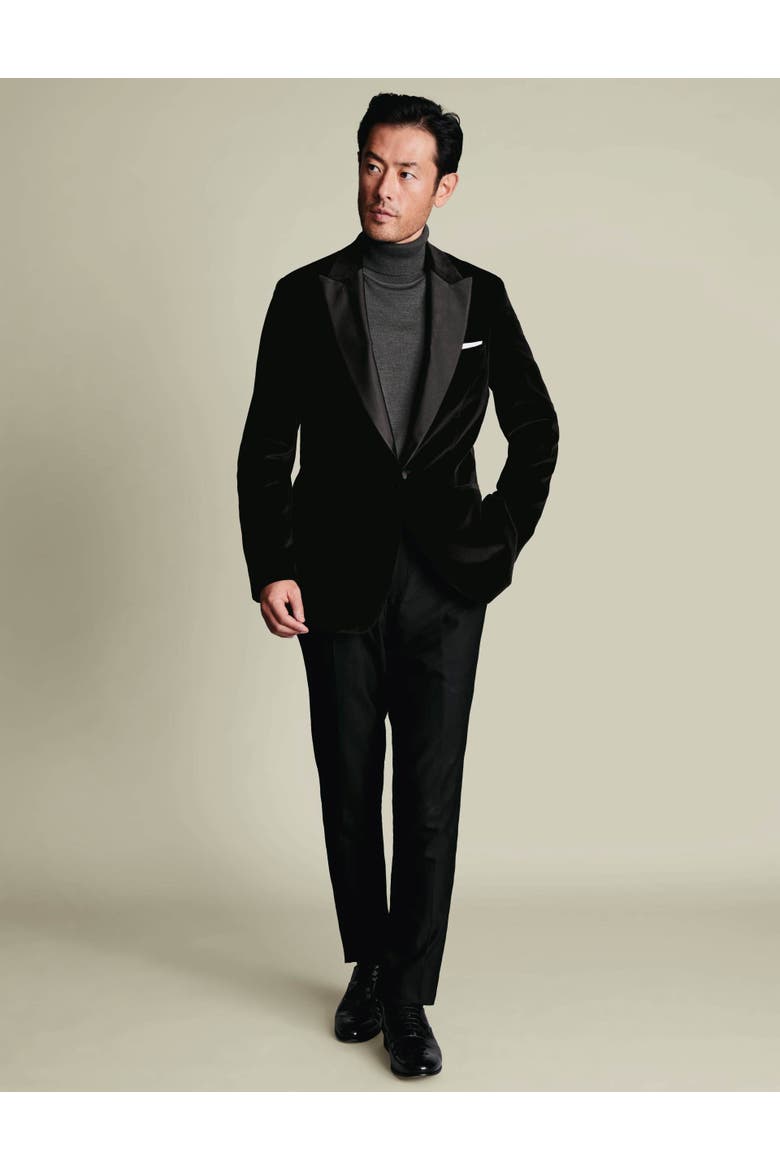 Italian Velvet Slim Fit Jacket, Alternate, color, Black