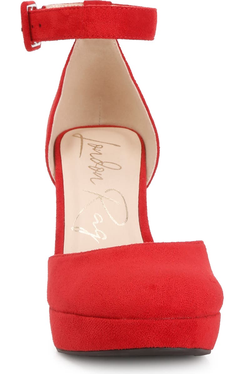 LONDON RAG Inigo Interchangeable Ankle Strap Platform Pump, Alternate, color, Red