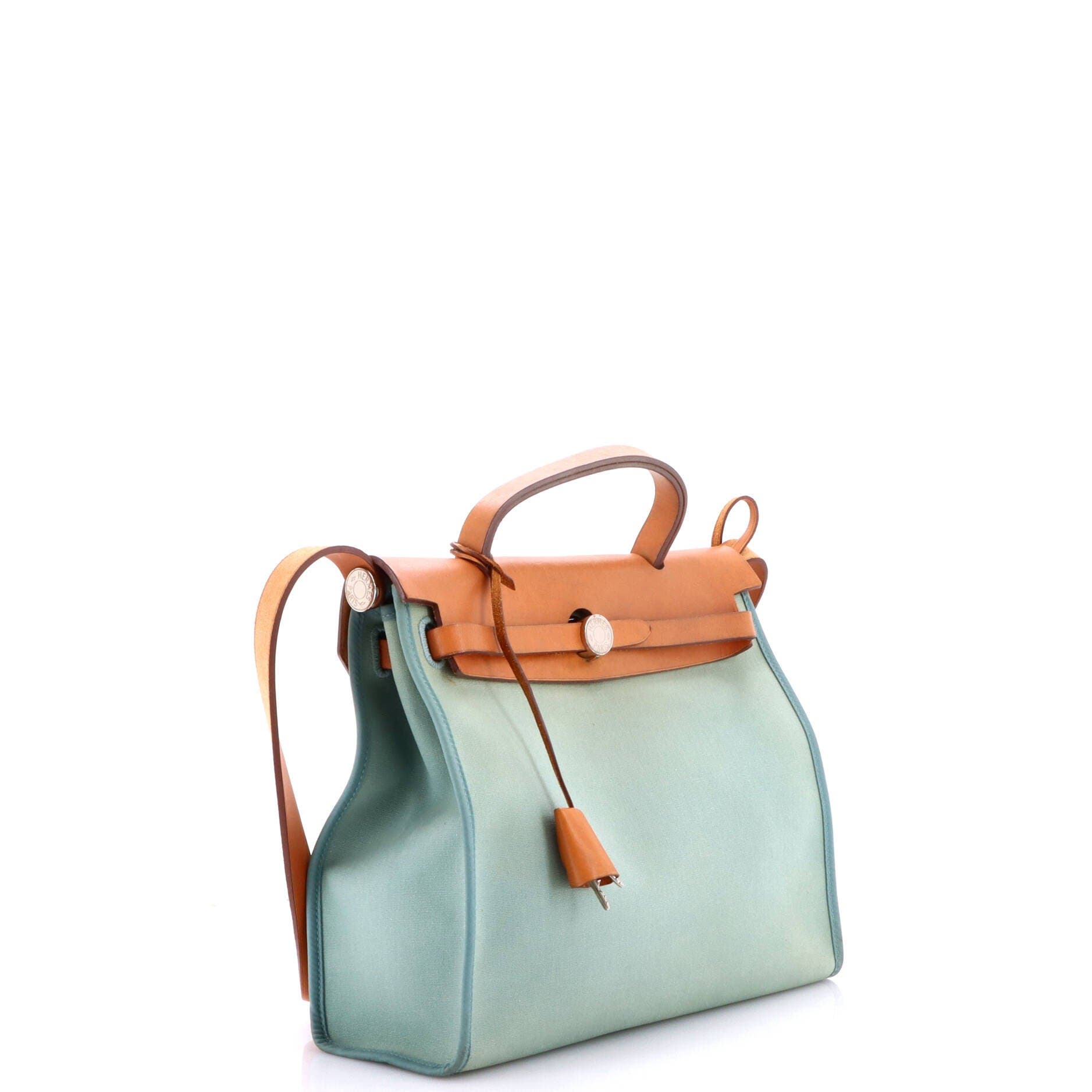 Herbag Zip Leather and Toile 31, Alternate, color, Blue