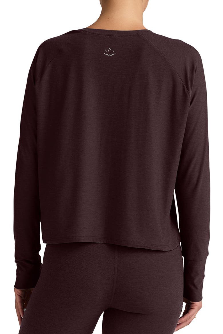 Featherweight Long Sleeve T-Shirt, Alternate, color, DARK CHOCOLATE HEATH