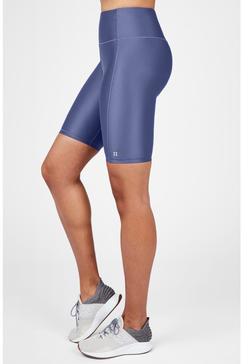 High Shine Bike Shorts, Alternate, color, CROWN BLUE