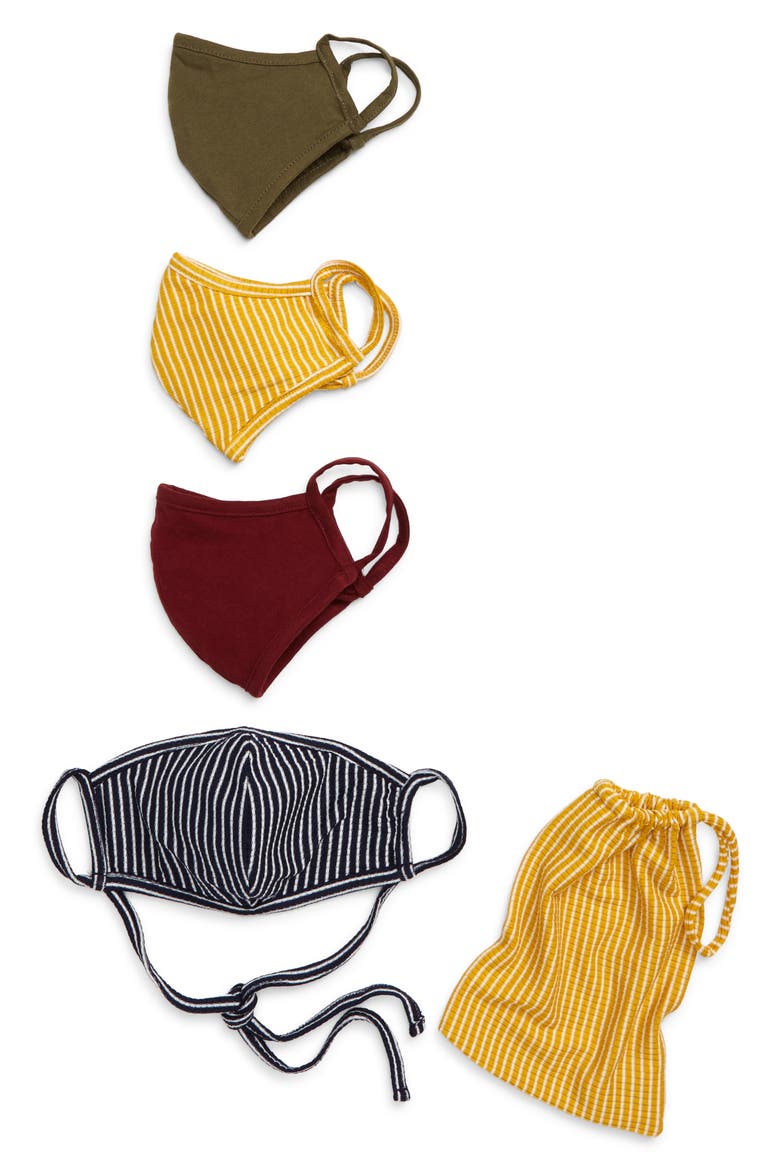 Assorted 4-Pack Adult Face Masks, Main, color, YELLOW COMBO