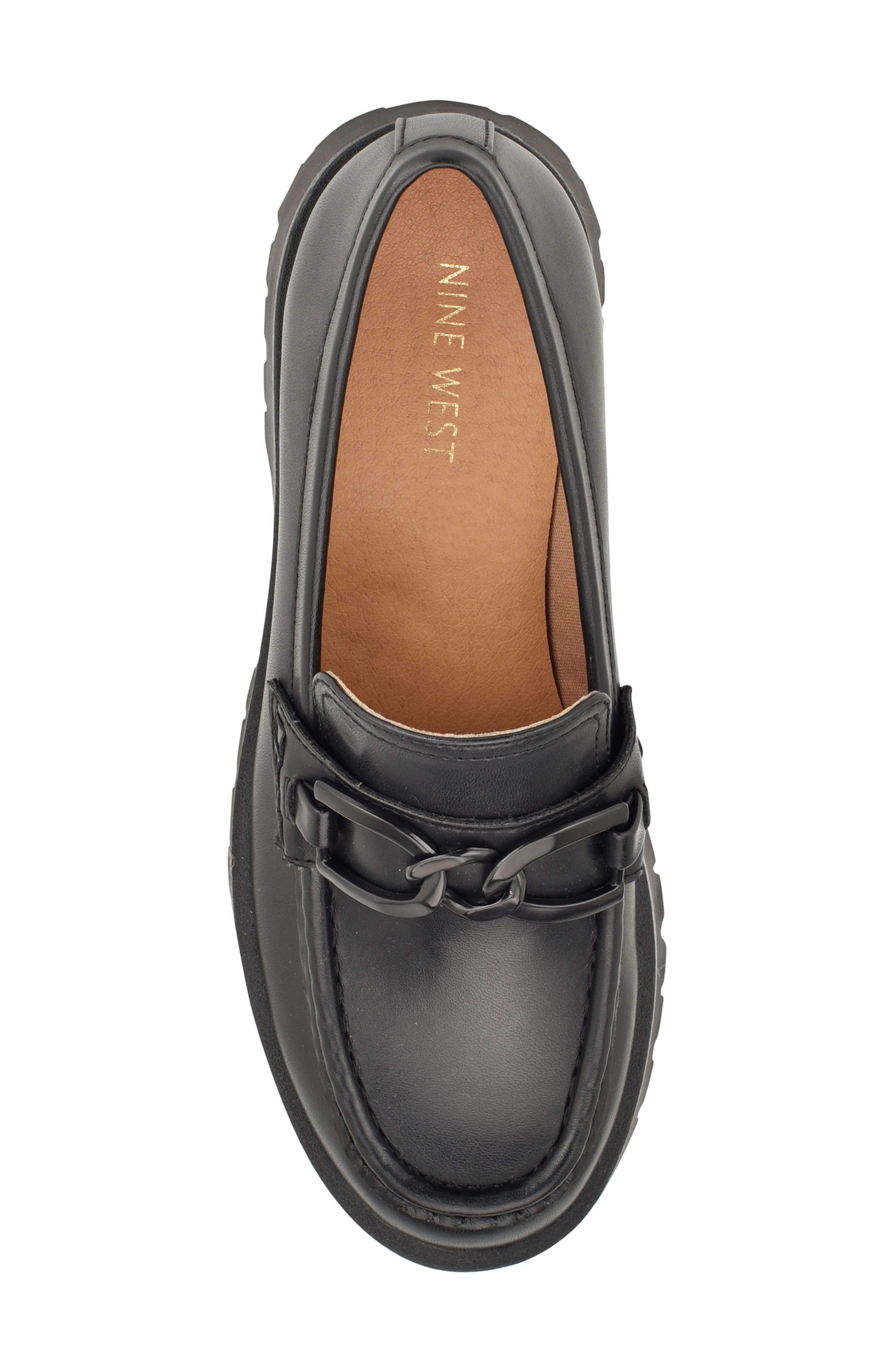 Nine West Men's Gemay Loafer - Slip-On With Chain Detail And Lug Sole