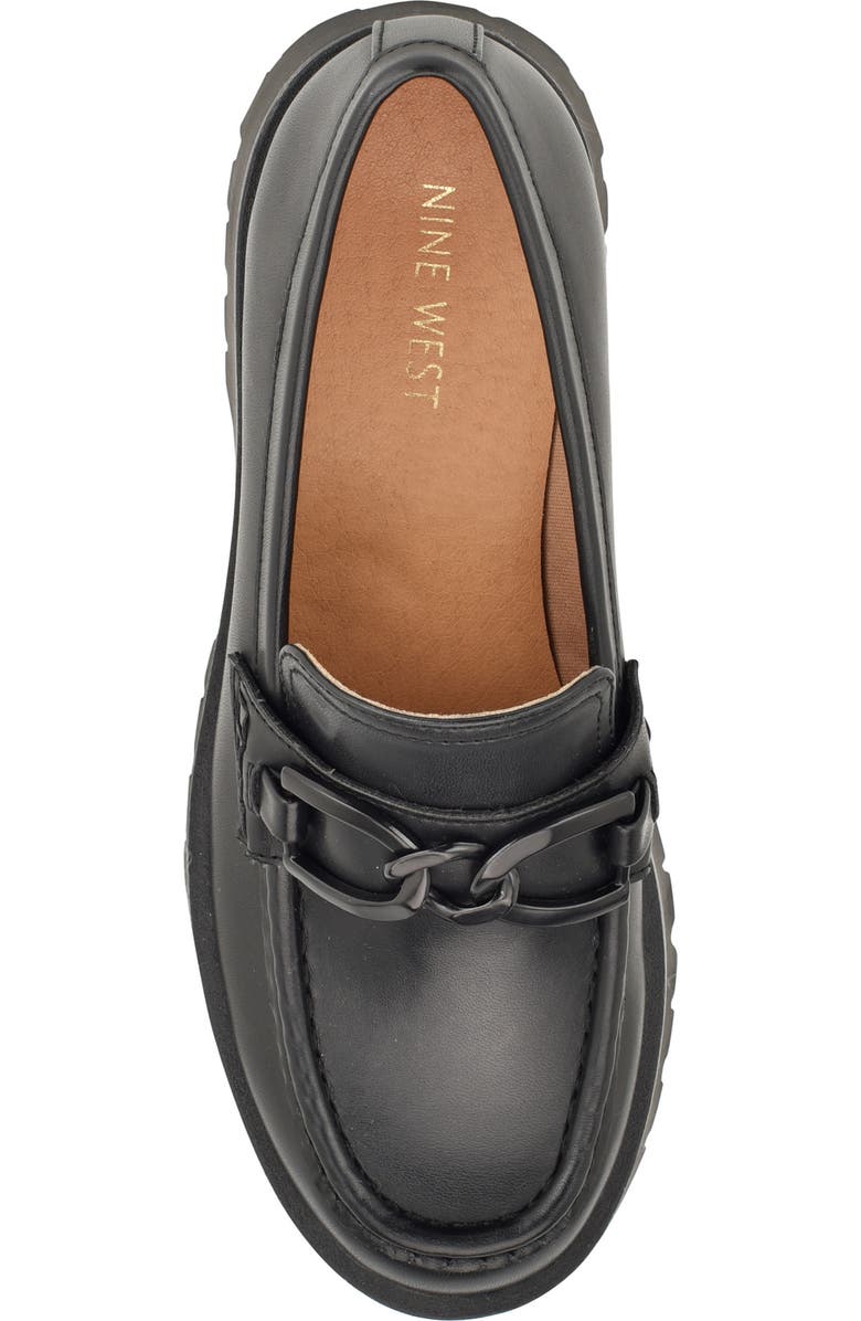 Nine West Men's Gemay Loafer - Slip-On With Chain Detail And Lug Sole