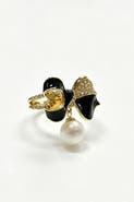 Classicharms Butterfly Pearl Drop Ring