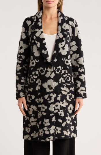 Dr2 By Daniel Rainn Floral Cheetah Coatigan In Multi