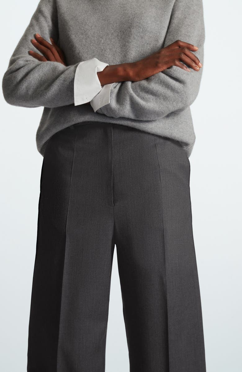 COS Wide Leg Wool Trousers, Alternate, color,