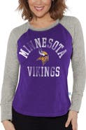 G-III 4HER BY CARL BANKS Women's G-III 4Her by Carl Banks Purple/Heather Gray Minnesota Vikings Waffle Knit Raglan Long Sleeve T-Shirt