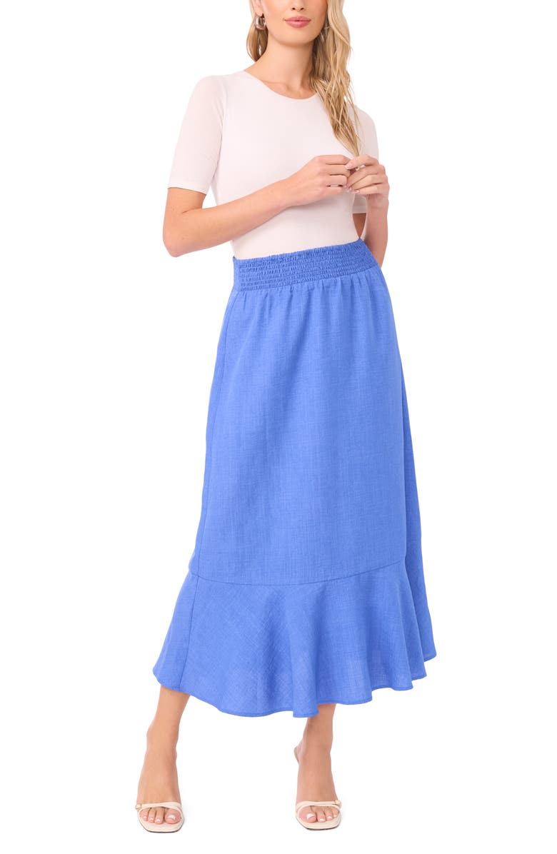 Vince Camuto Smocked Waist Maxi Skirt, Alternate, color, Sapphire Blue