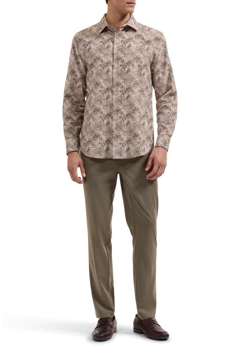 Julian Floral Long Sleeved Button Down Shirt, Alternate, color, GINGER