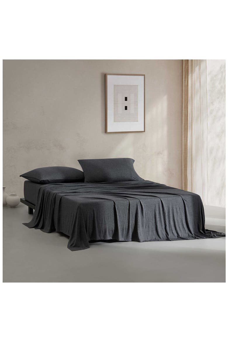 Mélange Cotton Blend Jersey Sheet Set, Alternate, color, GREY