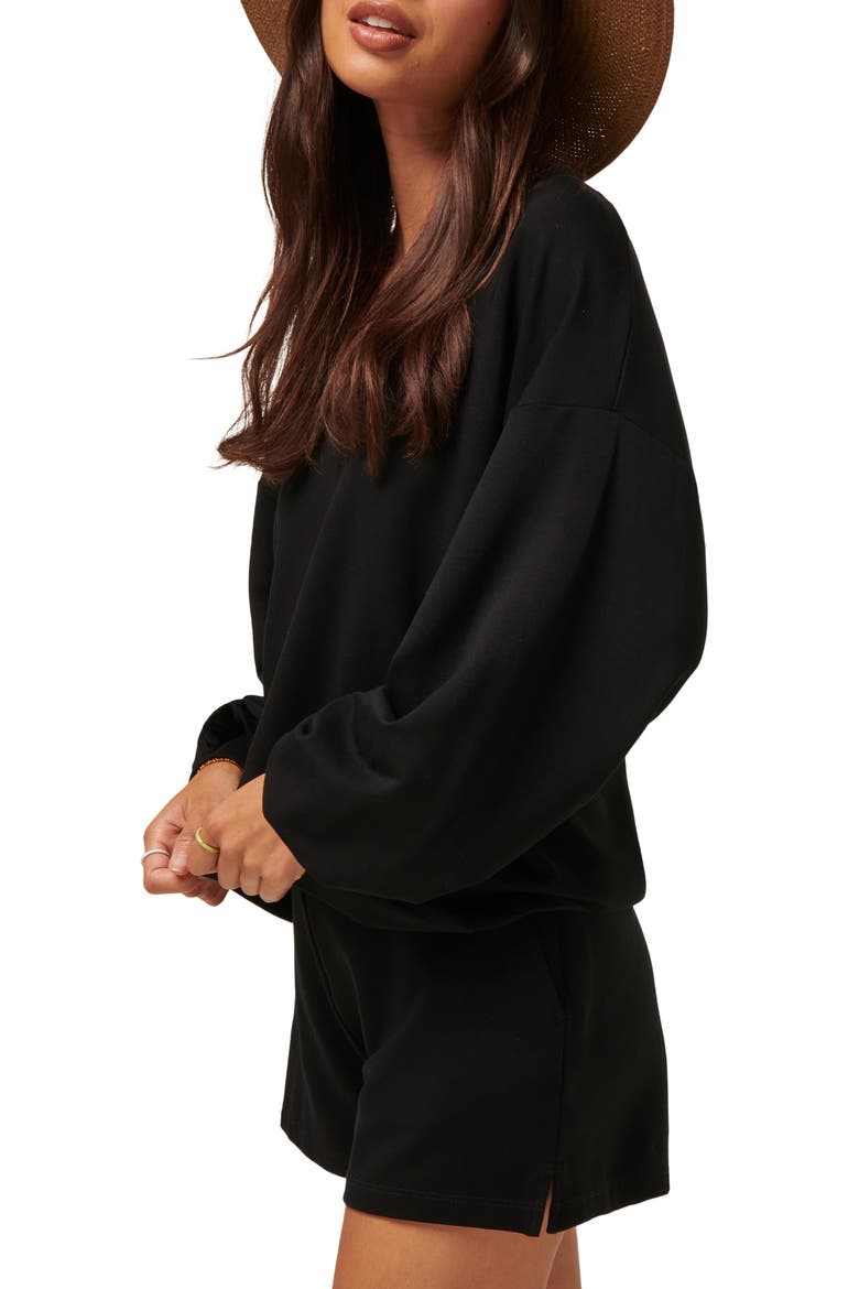 Cloud French Terry Pullover Sweatshirt, Alternate, color, BLACK