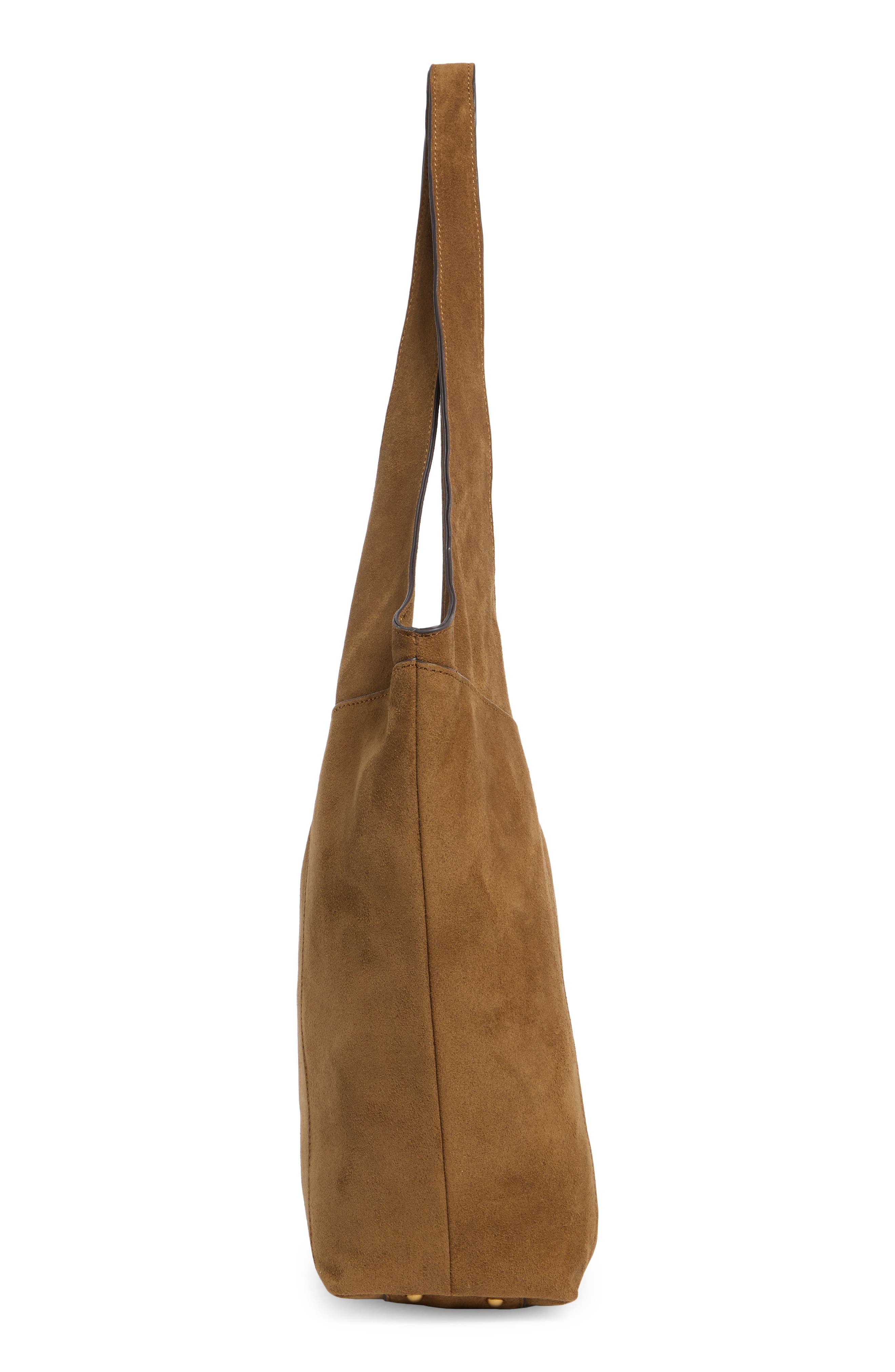 rag & bone Large Brayton Suede Shopper, Alternate, color, Golden Brown