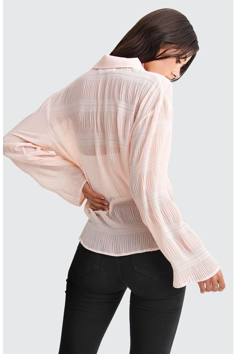 Yoko Shirred Chiffon Blouse, Alternate, color, Blush