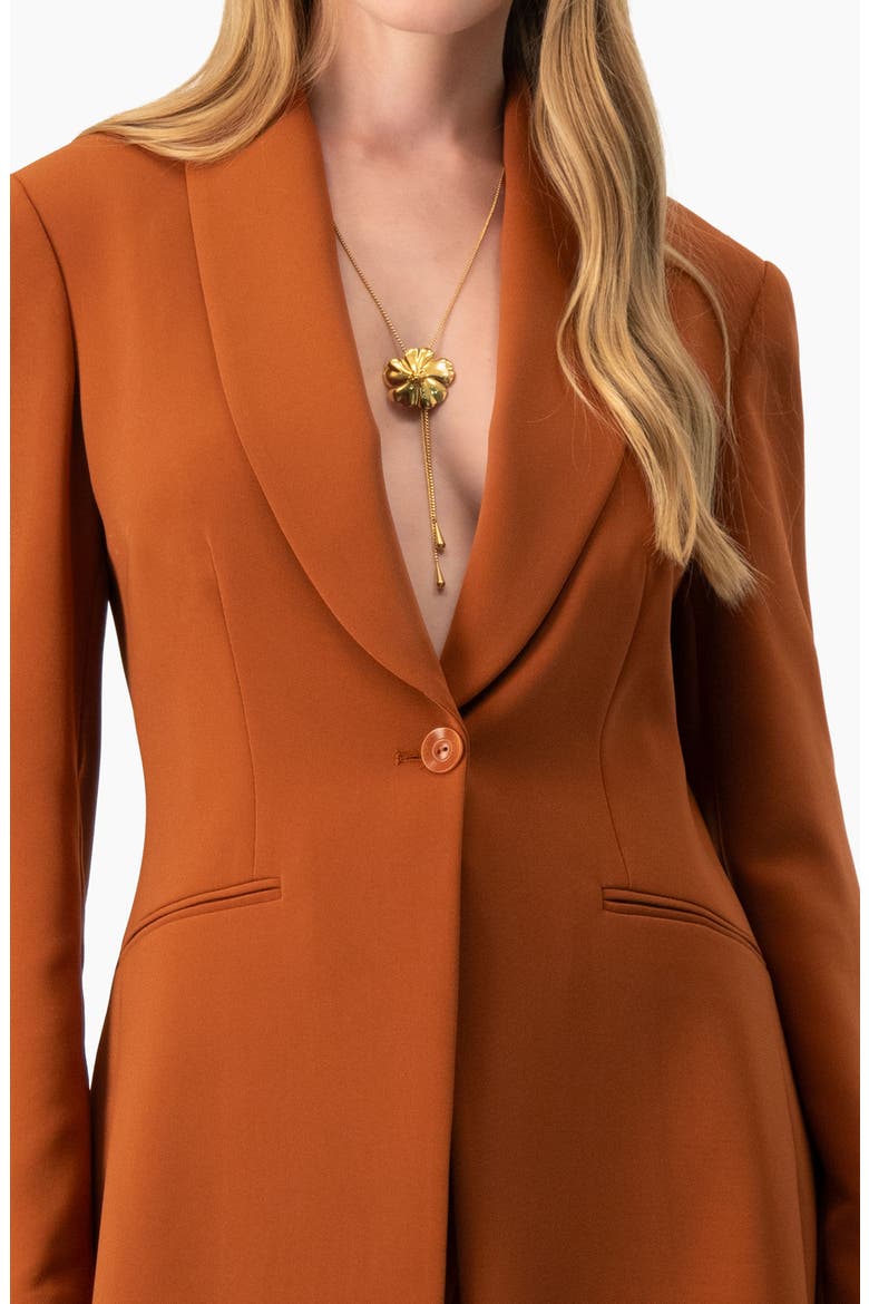 Single-Button Blazer with Tuxedo Lapel, Alternate, color, Chedron