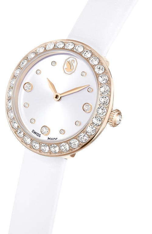 Swarovski Matrix Tennis Leather Strap Watch, 30mm
