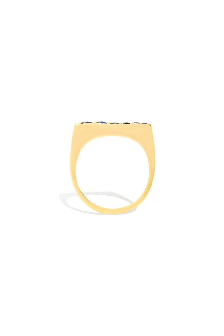 Edge Tapered Stacking Ring, Alternate, color, Blue Sapphire-Gold