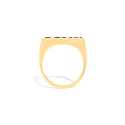 Campbell + Charlotte Edge Tapered Stacking Ring In Gold