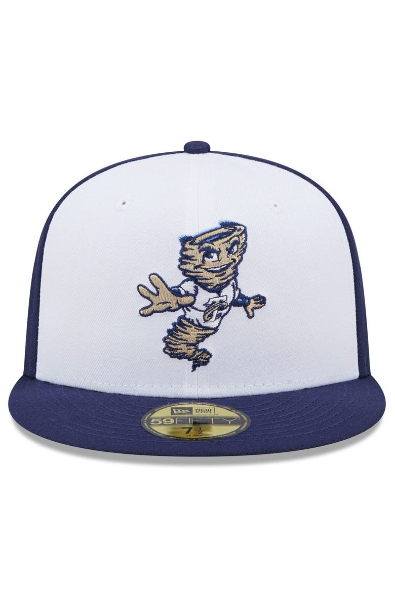 Men's New Era White/Navy Tri-City Dust Devils Marvel x Minor League 59FIFTY Fitted Hat, Alternate, color, White