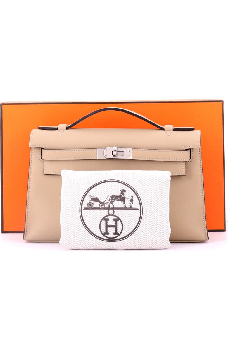 Pre-Owned Hermes Kelly Pochette Swift, Alternate, color, Trench