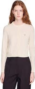SANDRO Cropped padded round neck cardigan