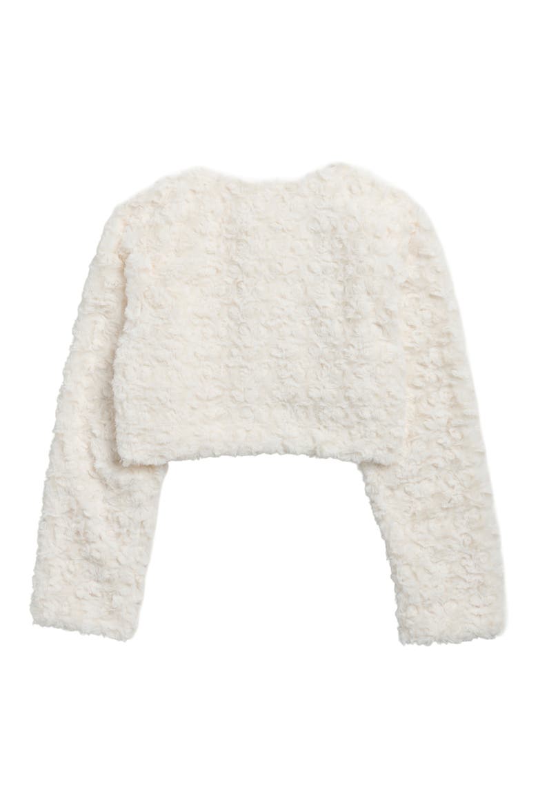 Kids' Faux Fur Cardigan, Alternate, color, IVORY