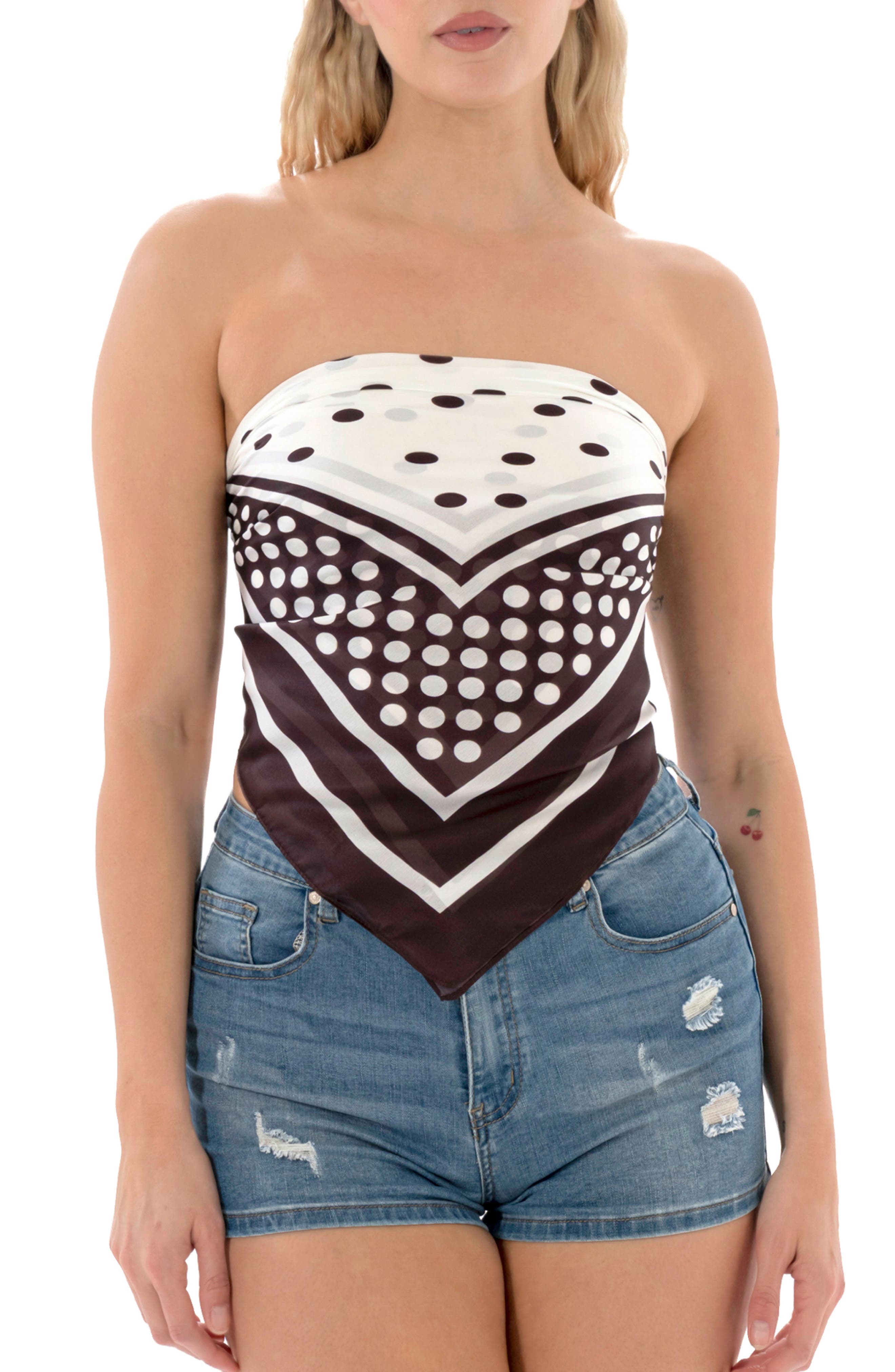 MARCUS ADLER Polka Dot Satin Square Scarf