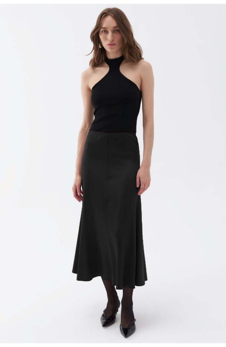 Nocturne Elastic Waisted Midi Skirt, Main, color,