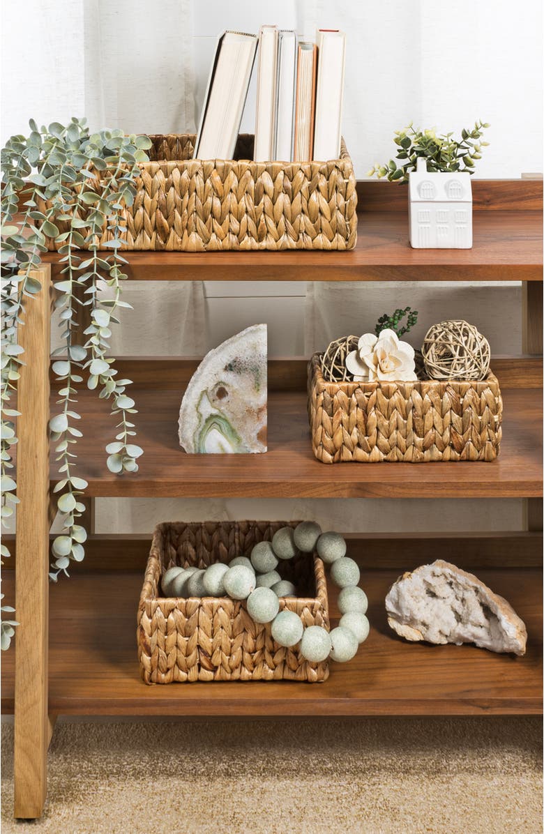 HAPPIMESS Tress Minimalist Hand-Woven Hyacinth Nesting Baskets, Natural, Alternate, color, Natural