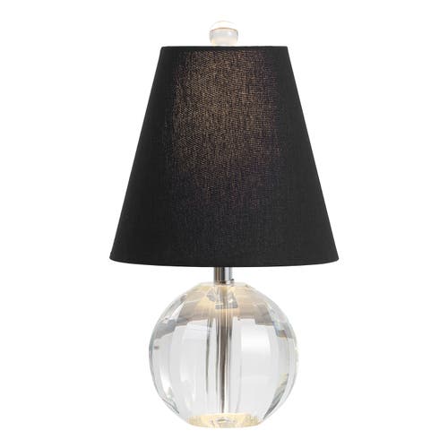 Jonathan Y Goddard 16" Crystal Ball/metal Led Table Lamp In Clear/black