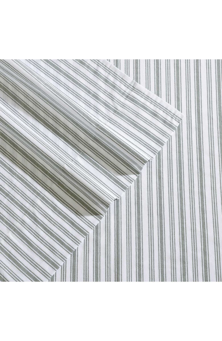 Nautica Coleridge Stripe 200-Thread Count Cotton Percale Sheet Set, Alternate, color, Medium / Dark Green