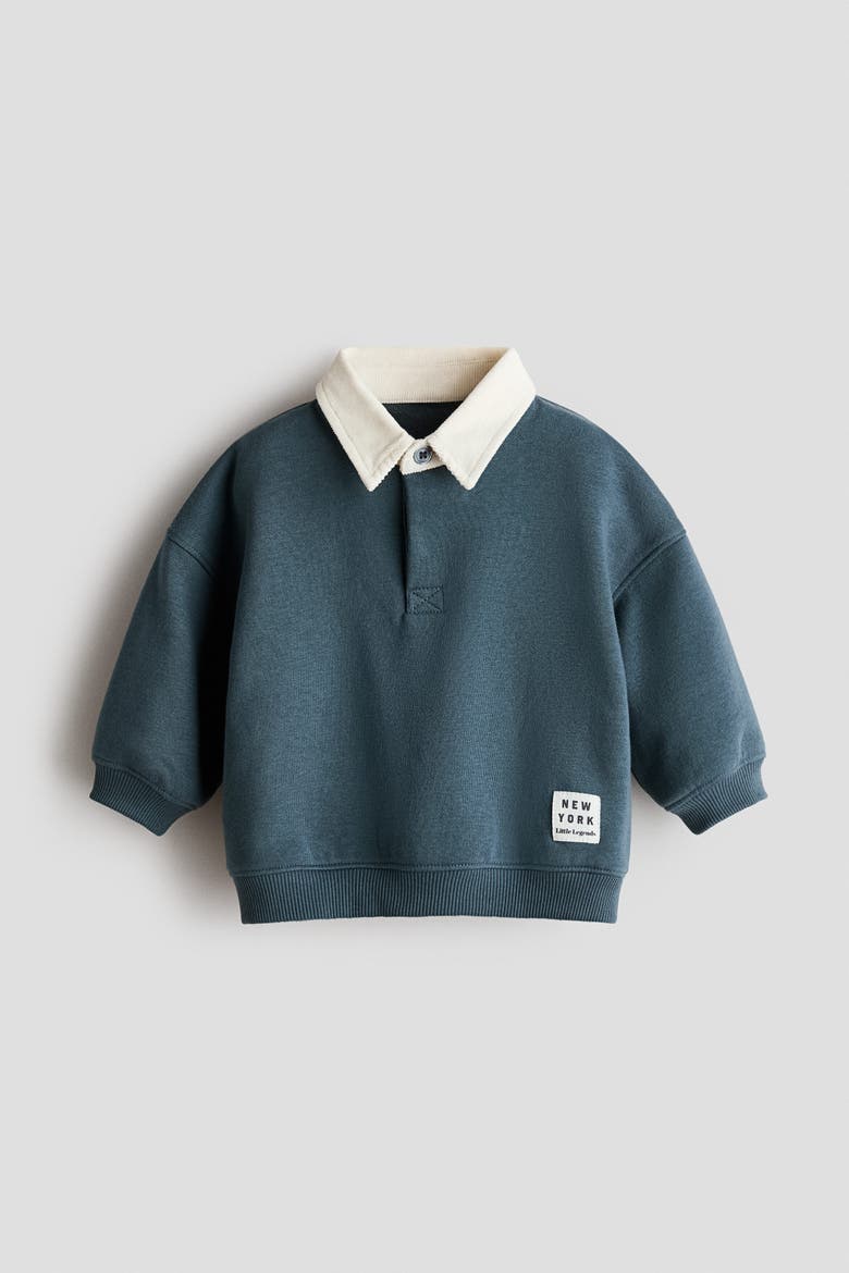 Rugby Sweatshirt, Main, color, Dark turquoise