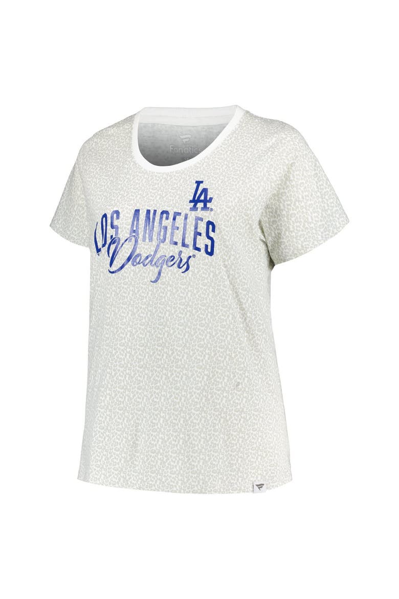 Women's Profile White Los Angeles Dodgers Plus Size Leopard T-Shirt, Alternate, color, White