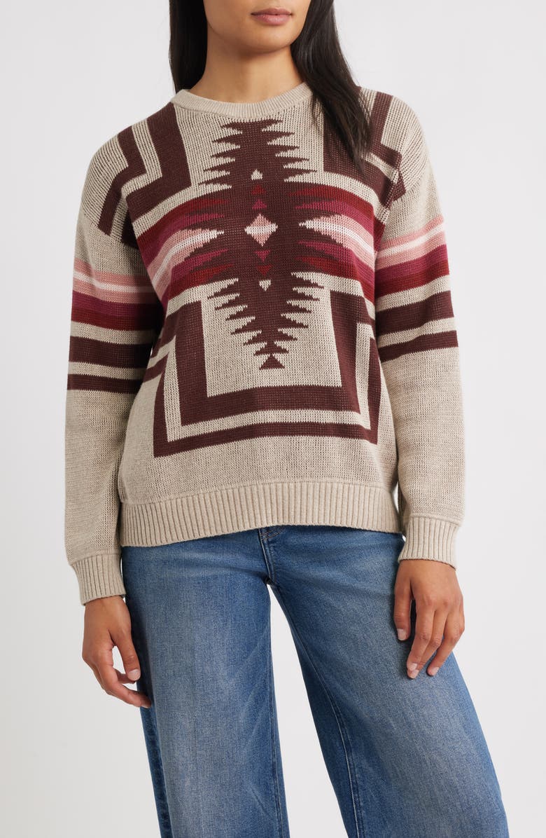 Pendleton Montera Cotton Sweater, Main, color, Taupe Heather