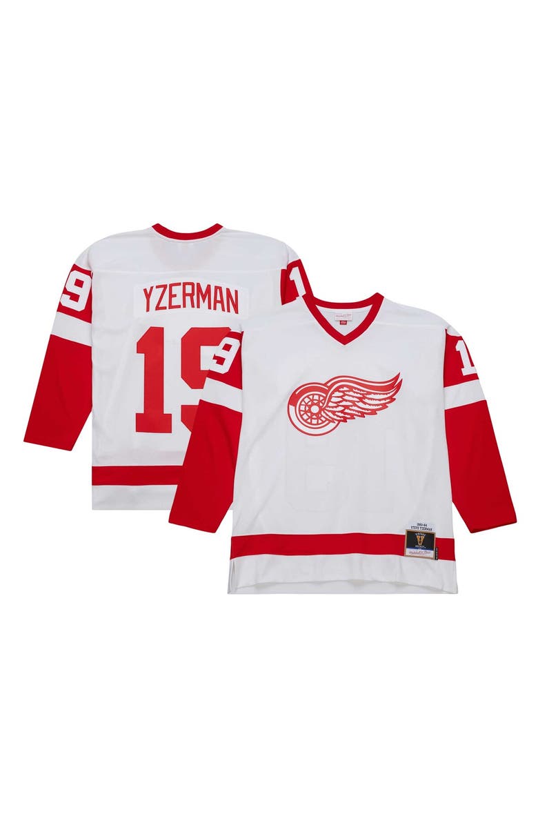 Mitchell & Ness Men's Mitchell & Ness Steve Yzerman White Detroit Red Wings  1983/84 Blue Line Player Jersey, Alternate, color, 