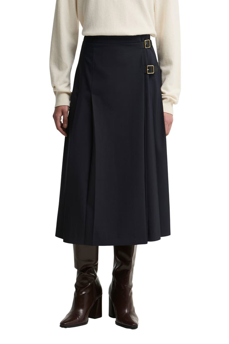 Delilah Midi Skirt, Main, color, DARK NAVY