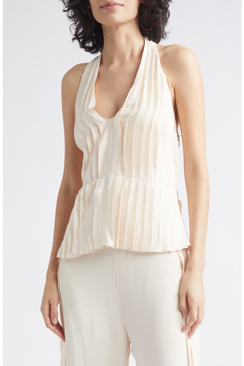 Jane Pleated Halter Top, Main, color, PEACH SORBET