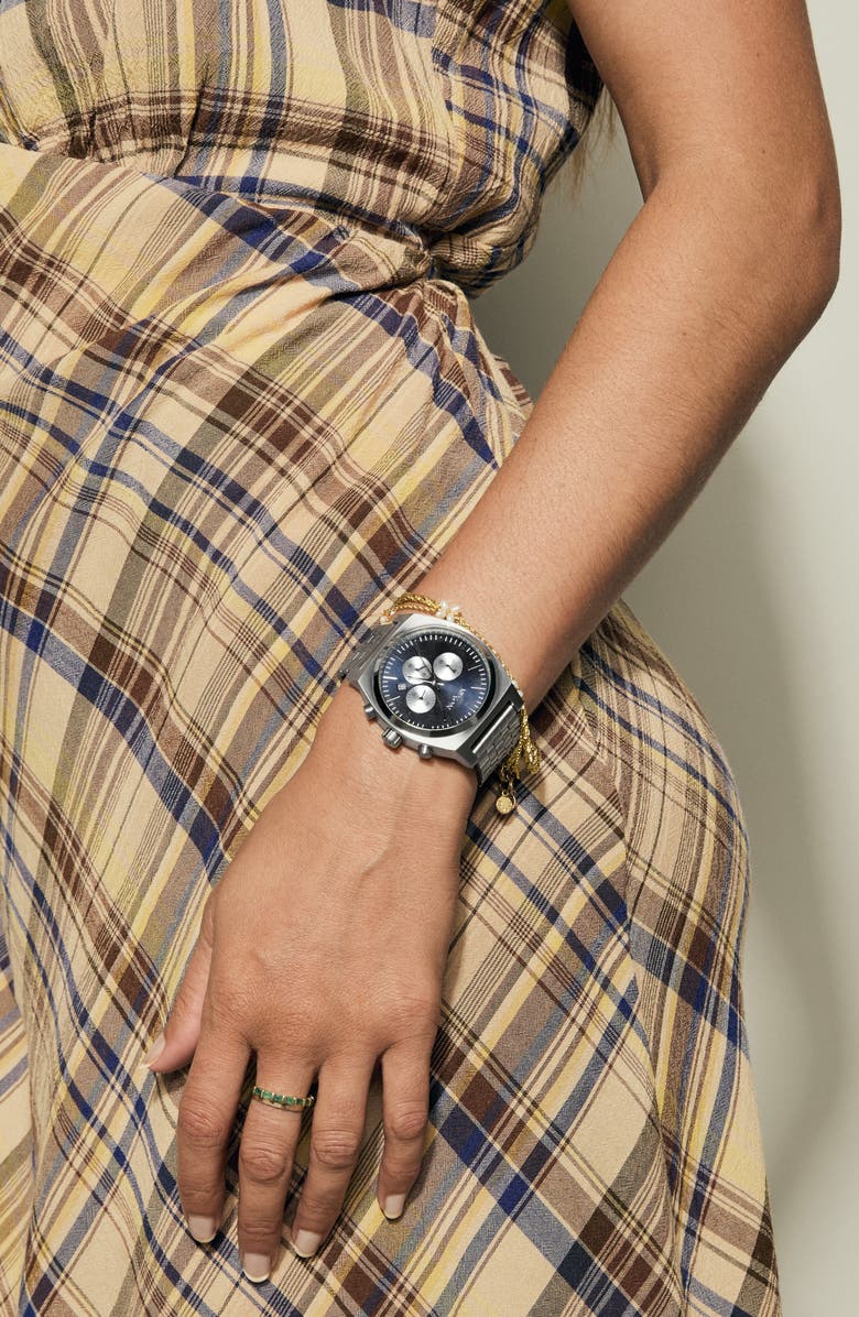 Nixon Time Teller Chronograph Bracelet Watch, 40mm, Alternate, color, Silver / Midnight / Silver