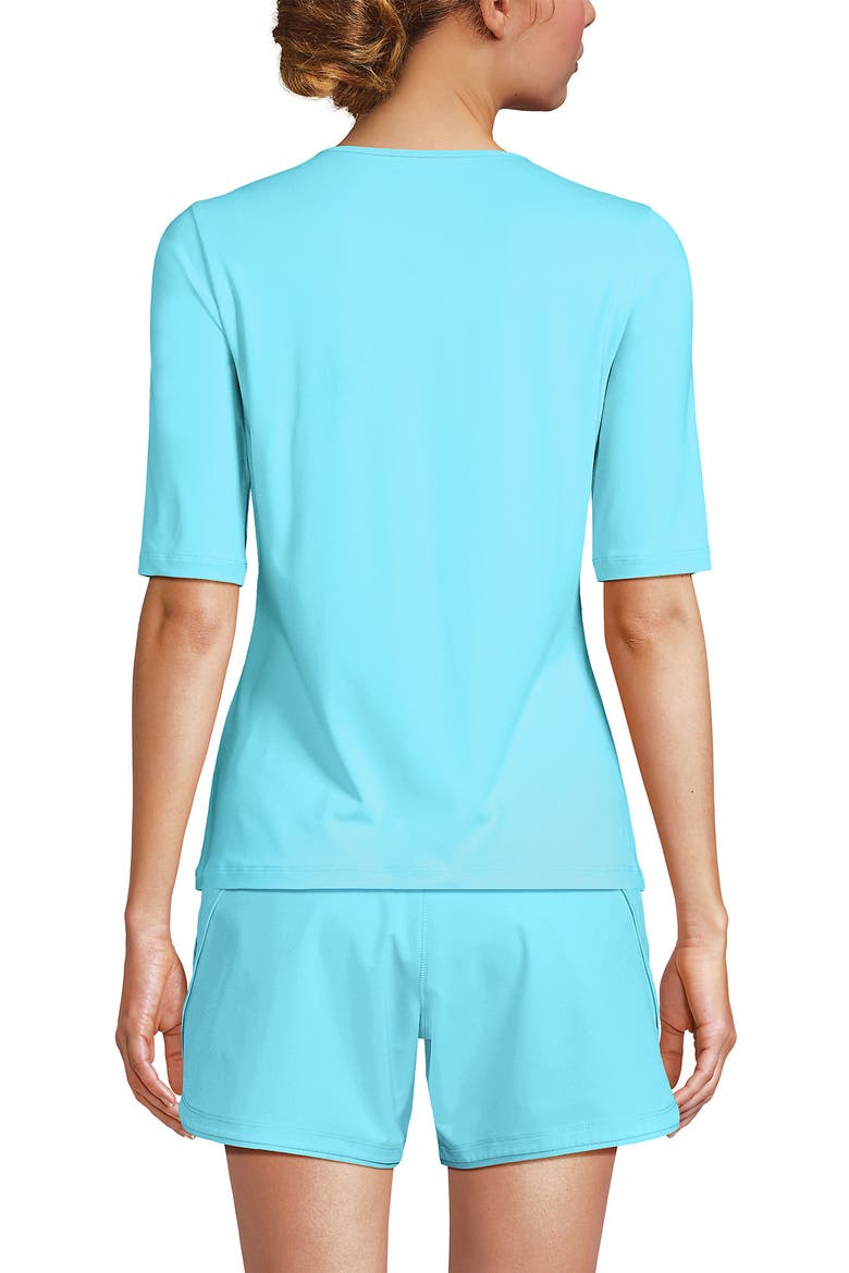 SunShade UPF 50 Elbow Sleeve Rash Guard Swim Tee, Alternate, color, River Mist