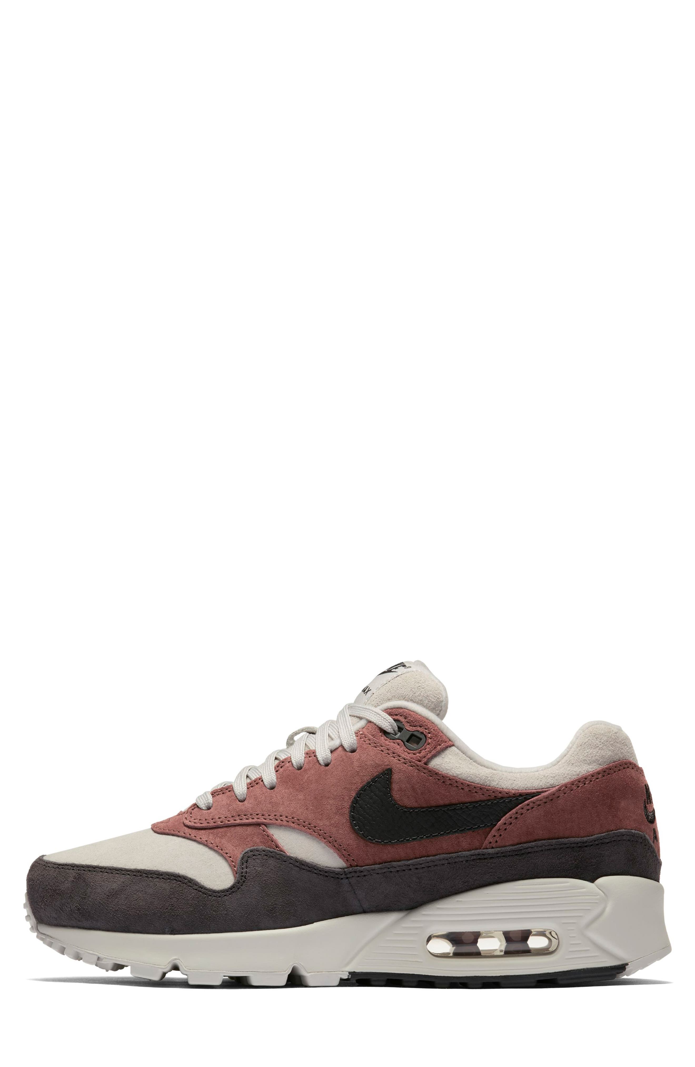 Air Max 90/1 Sneaker, Alternate, color, RED SEPIA/ OIL GREY-VAST GREY