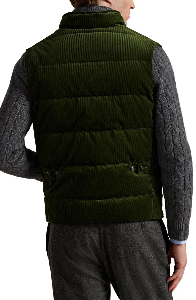 Polo Ralph Lauren 12 Wale Corduroy Down Puffer Vest, Alternate, color, Country Olive X
