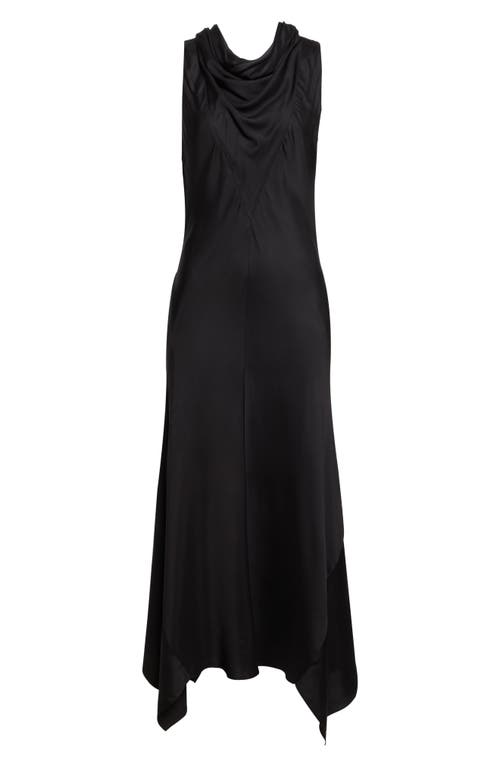Brandon Maxwell The Fallon Cowl Neck A-line Dress In Black