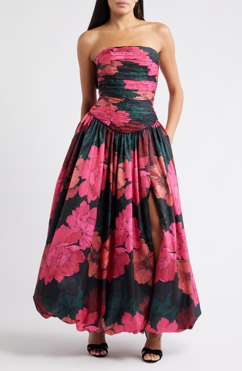 Georgina Pleated Strapless Gown