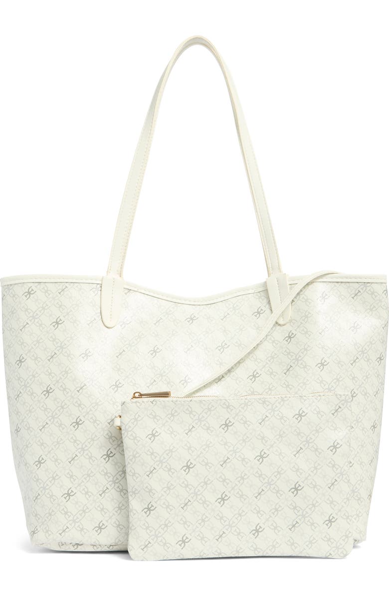 Sam Edelman Harper Monogram Medium Shopper Tote Bag, Alternate, color, White