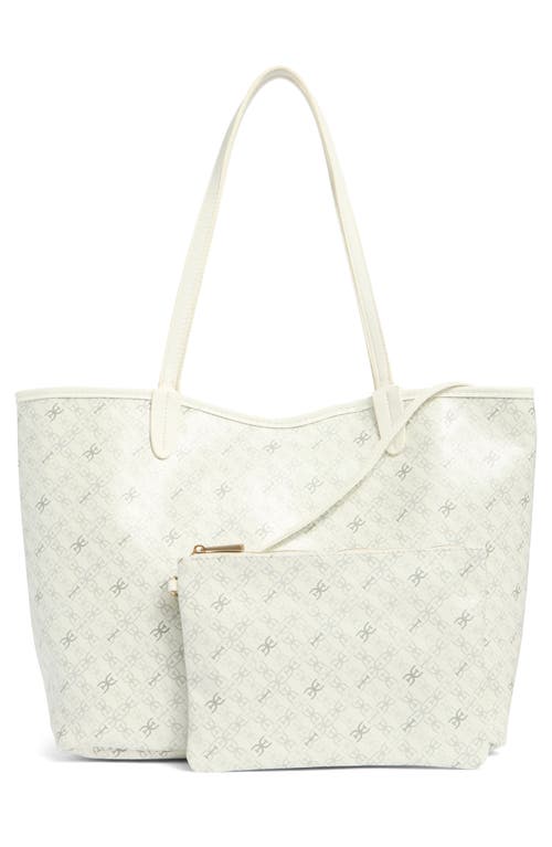 Sam Edelman Harper Monogram Medium Shopper Tote Bag In White
