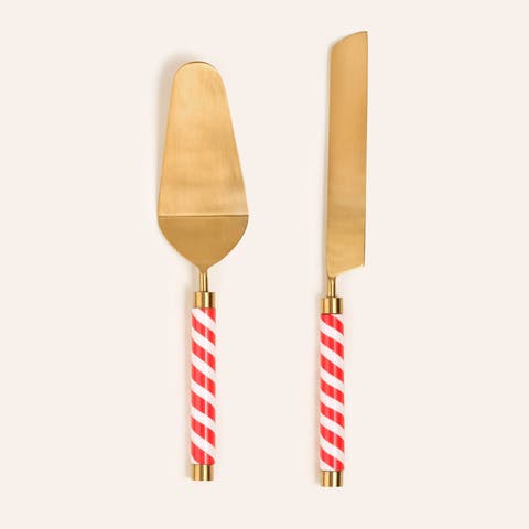 Rampur Set Of 2 Steel Cake Serving Set