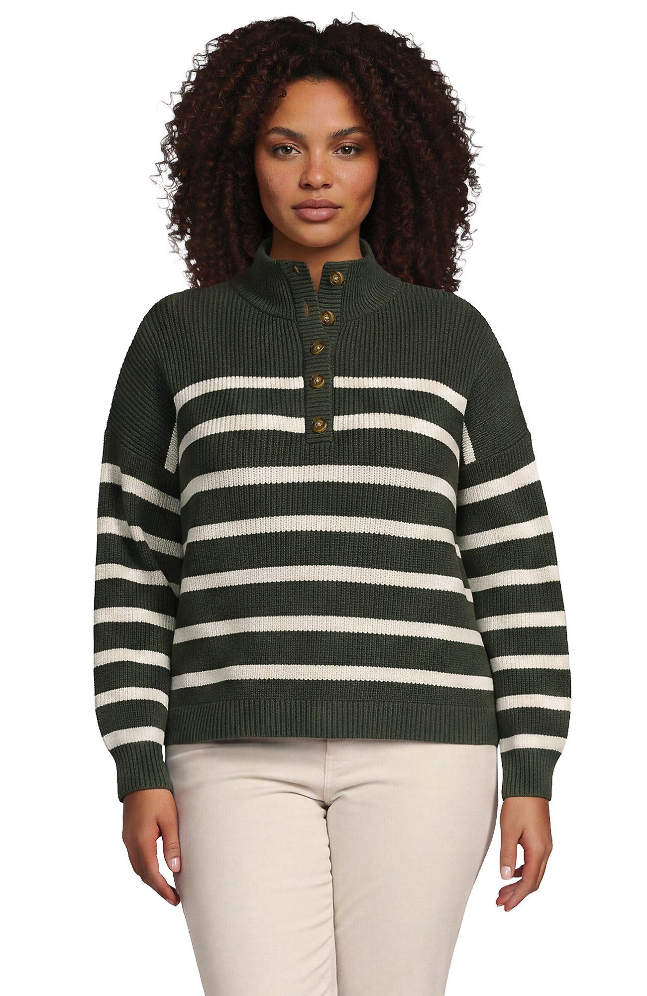 Forest Moss/Ivory Stripe